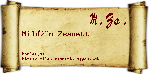 Milán Zsanett névjegykártya